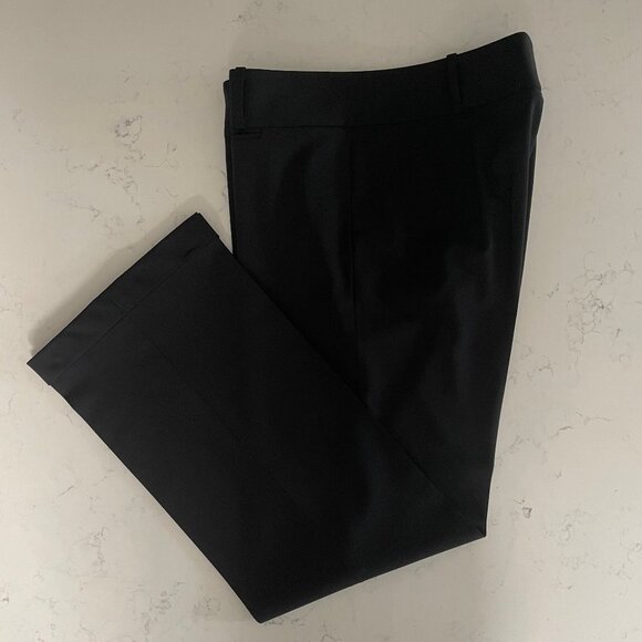 Boss Hugo Boss Tuliana2 Straight Leg Cuffed Virgin Wool Pants Navy Blue Sz 8 - Picture 1 of 12